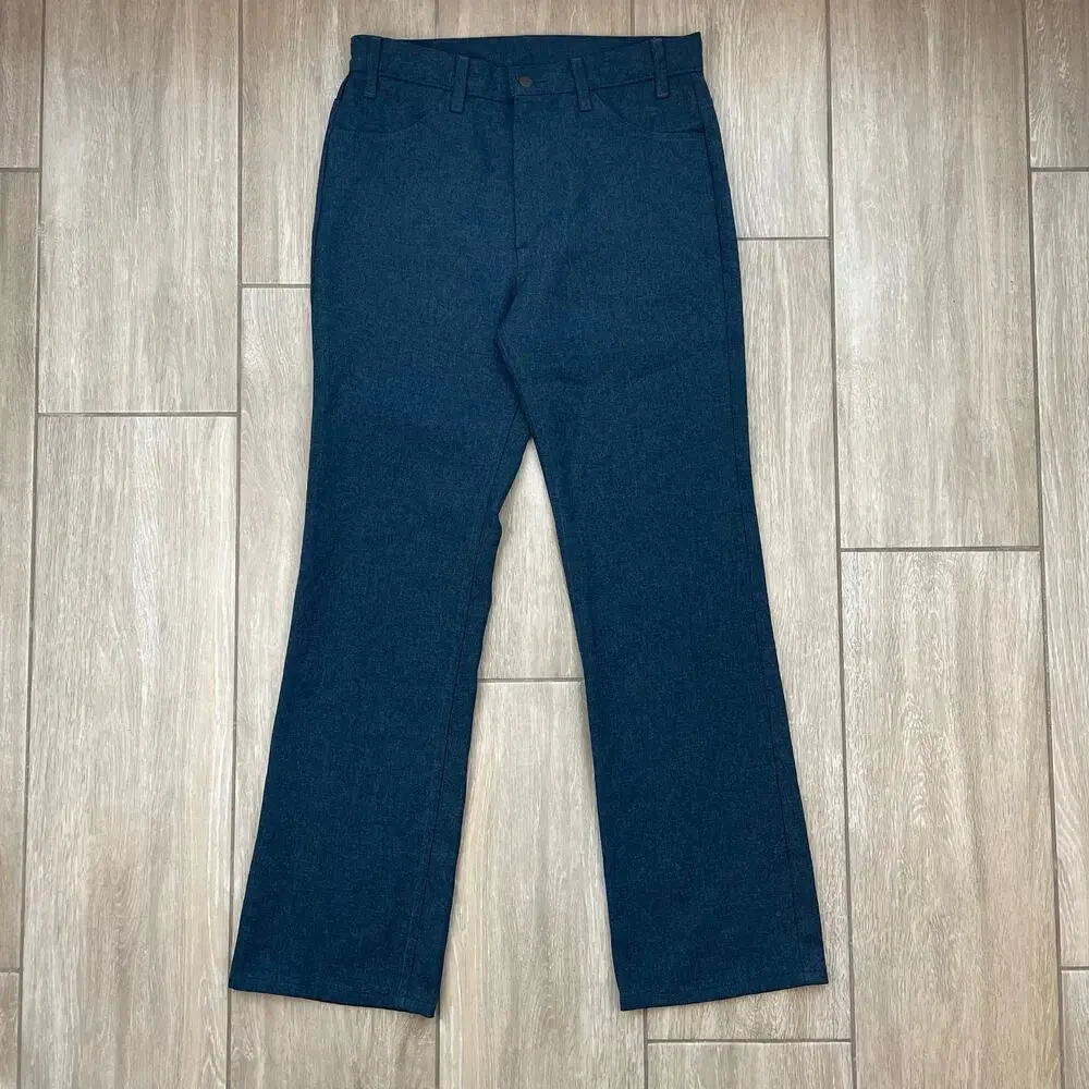 Levi's Vintage Boot Cut Pants USA Made Black Tab Blue Heather W34 L32